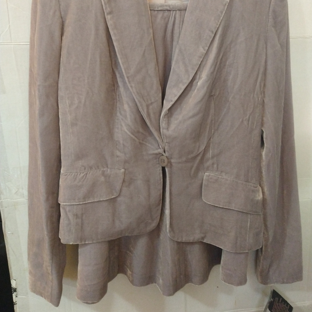 Grey Velour Skirt Suit Set By Isabel & Nina Sz 4